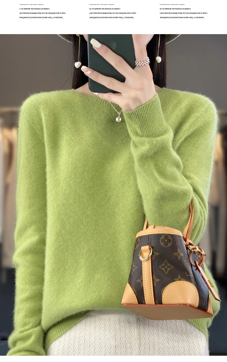 Fallwinter new cashmere sweater womens sweater 100 merino wool fashion Oneck autumn warm pullover detail