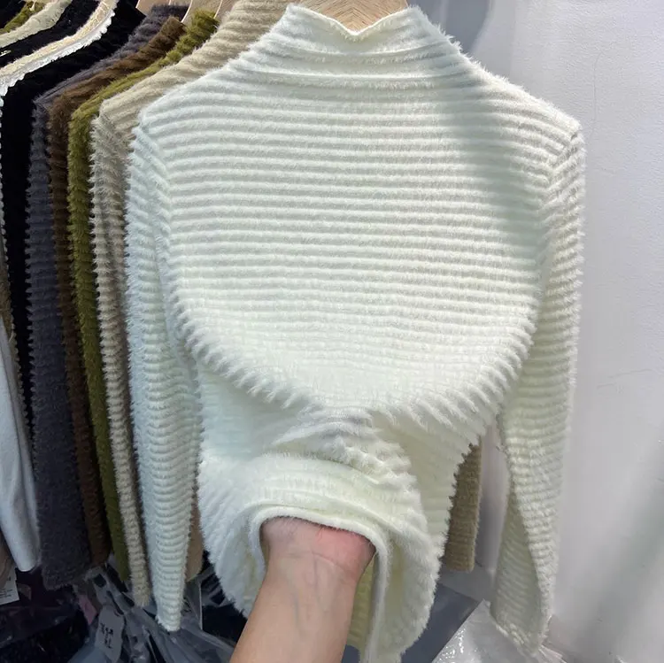Style Long Sleeve Turtleneck Sweater Womens Autumn Winter Slimming Knitted Top Pure Color Soft Warm Pullover detail
