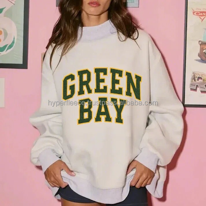 High Quality Fall Winter Custom Women Mock Neck Sweatshirt Fleece Relaxed Fit Sweater Top Pullover detail