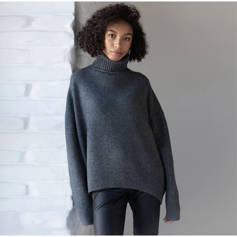 Womens Western Chunky Knit Turtleneck Loose Oversized Sweater Womens Sweaters Turtleneck Tops2 detail