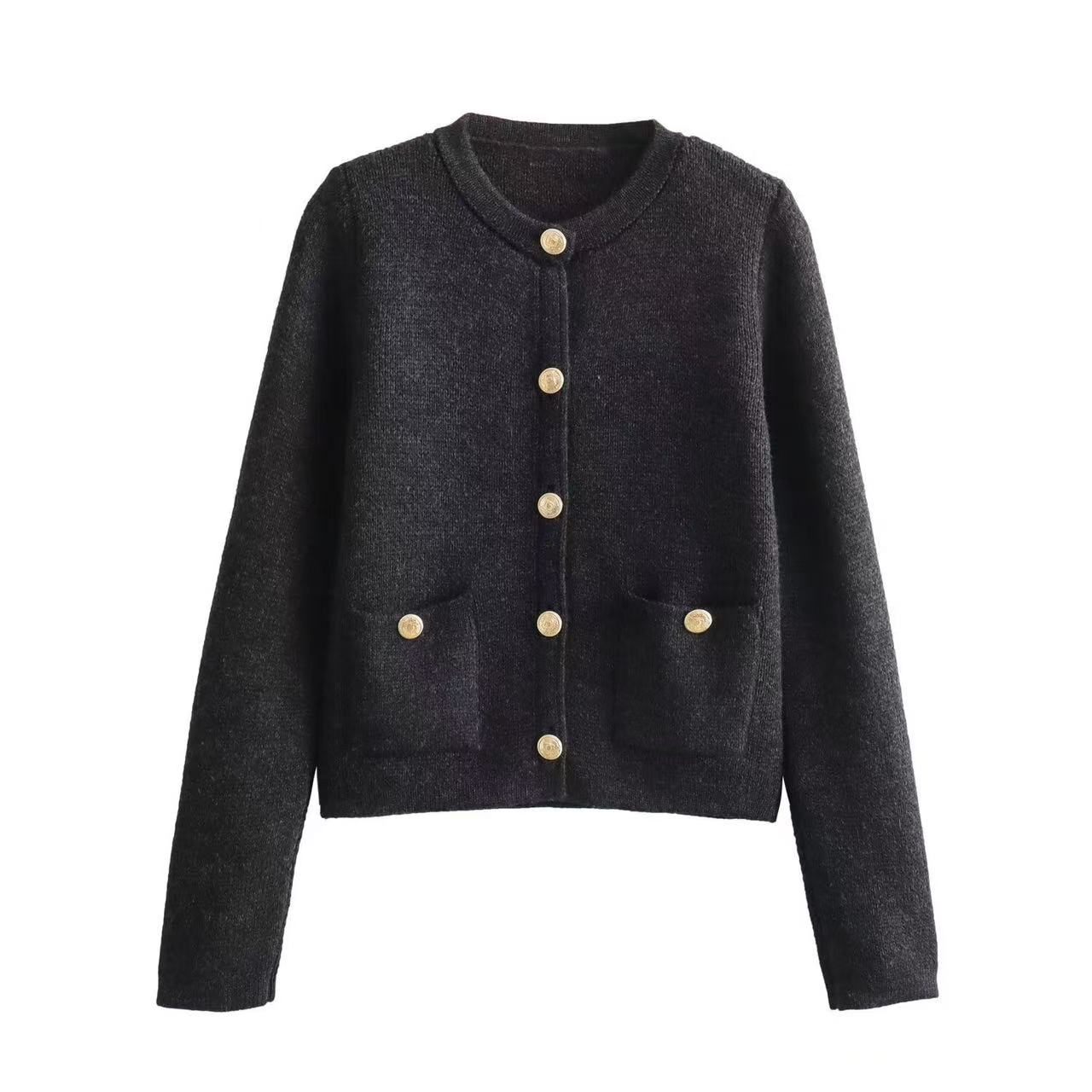 Womens Casual Solid Summer Breathable Knitted PolyesterCotton Long Sleeve Cardigan Sweater product view