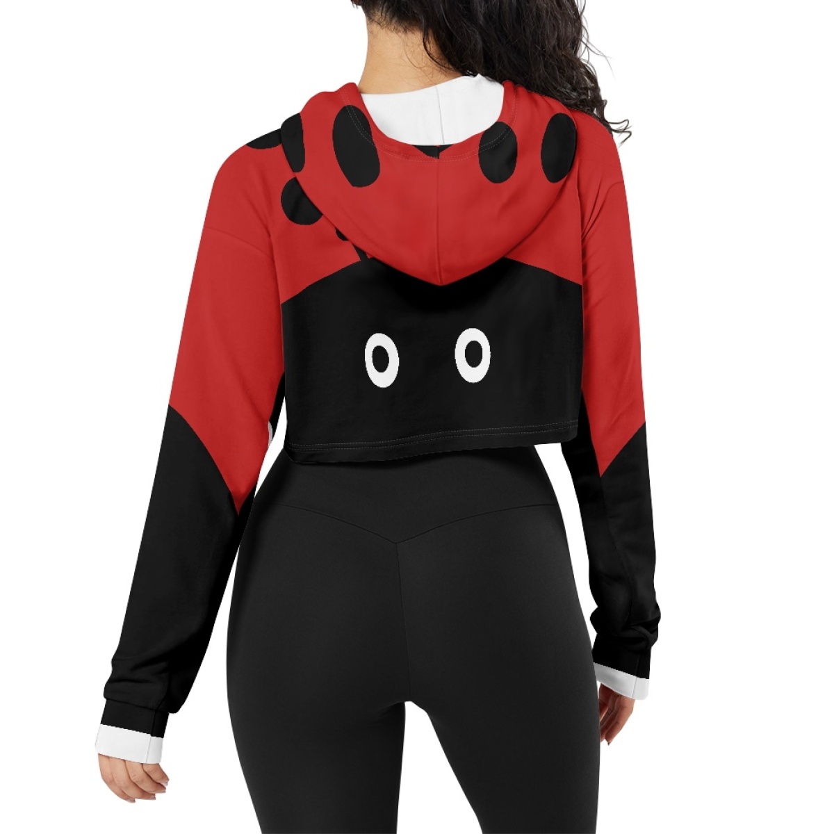 AllOver Print Womens Crop Top Hoodie Print Demand Soft Comfortable Sexy Navel Short Womens Sweater Casual Daily Autumn detail