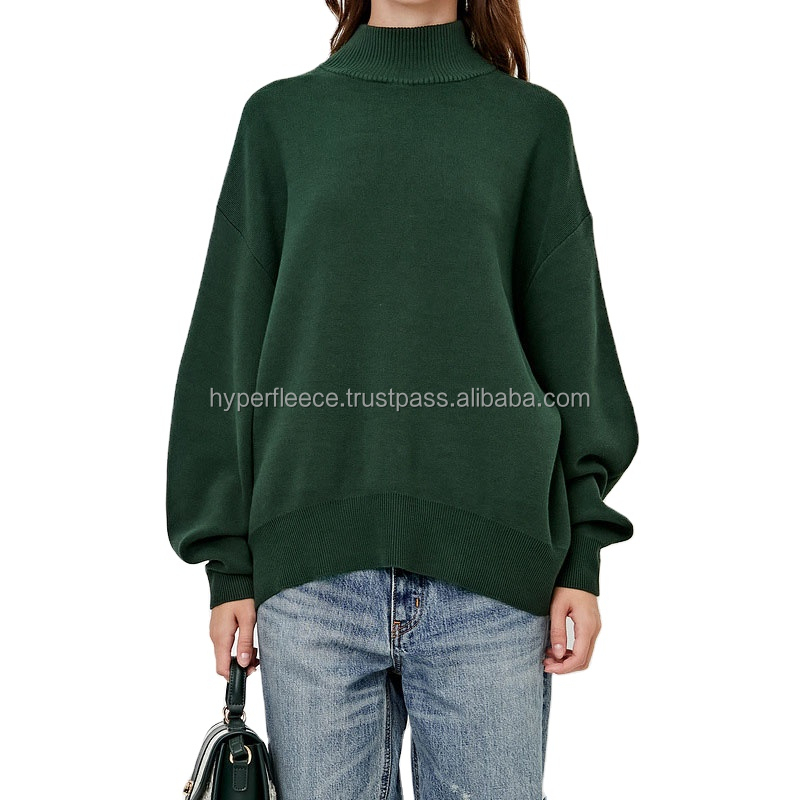High Quality Women Blank Mockneck Sweatshirt Pullover Women Casual Fashion Mockneck Sweatshirt For Women detail