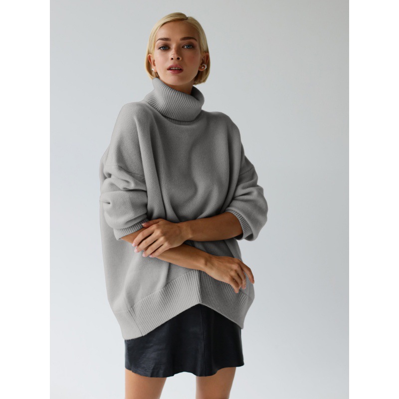 Womens Western Chunky Knit Turtleneck Loose Oversized Sweater Womens Sweaters Turtleneck Tops2 detail