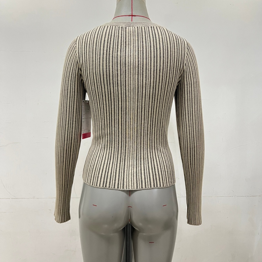 Long Sleeved Top Solid Special Vneck Knitted Womens Sweater product view