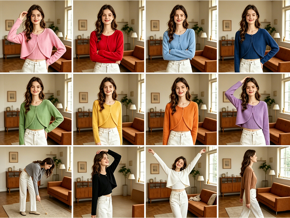 Women Soft Brushed Knit Bolero Sweater Cropped One Button Stretchy Warm Lightweight Layering Knit Cardigan product view