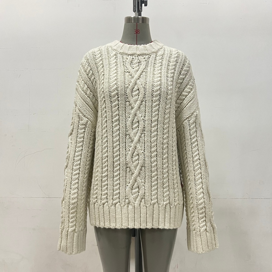 Women Flat Knitted High Quality Chunky Sweater Autumn and Winter Leisure Pullover product view