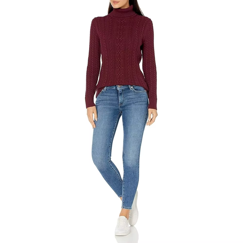 Top selling Crew Neck Winter Womens Lightweight Sweater High Quality Breathable WoolCotton ClassicFit LongSleeve product view