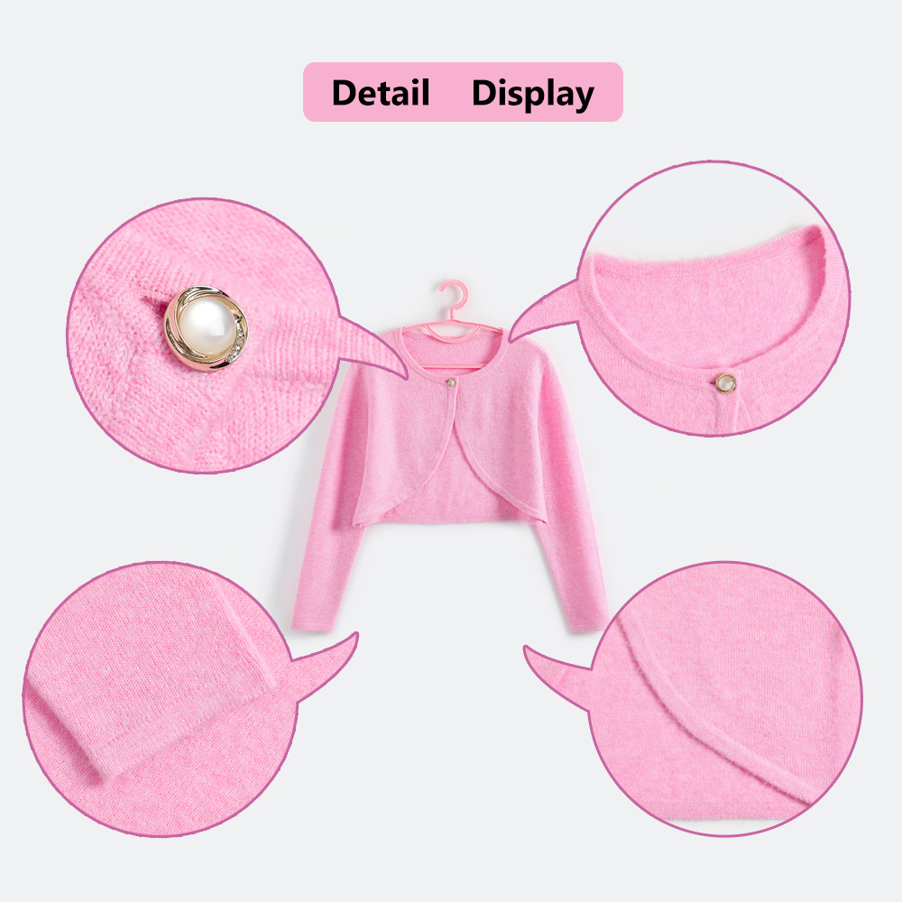 Women Soft Brushed Knit Bolero Sweater Cropped One Button Stretchy Warm Lightweight Layering Knit Cardigan product view