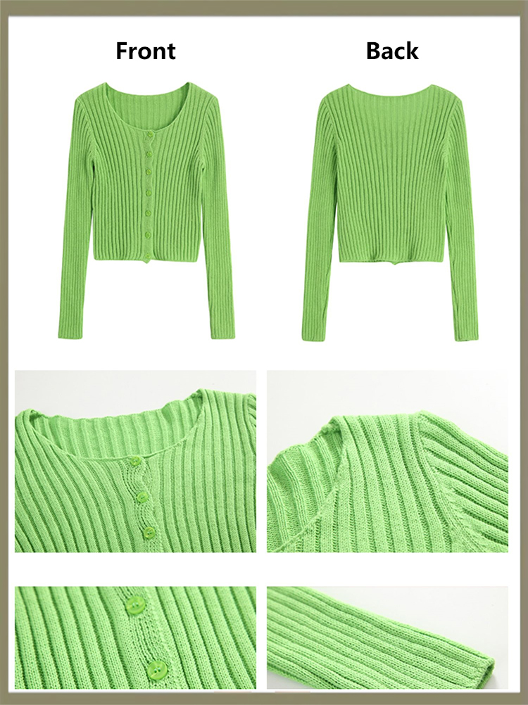 OEM ODM Plus Size Autumn Womens Cardigan Knitted Sweater detail