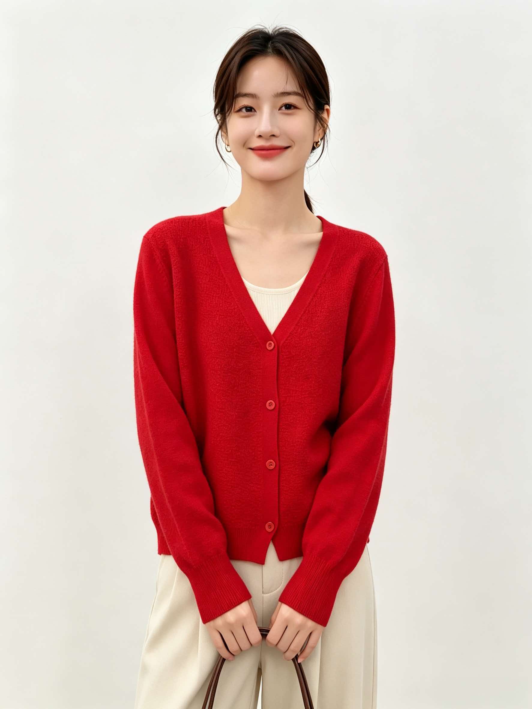 Fashion Fall Cardigan Women Knit Cardigan Long Sleeve Cropped Relaxed Ladies Basic Knitted Sweater Top Women Cardigan Wholesale detail
