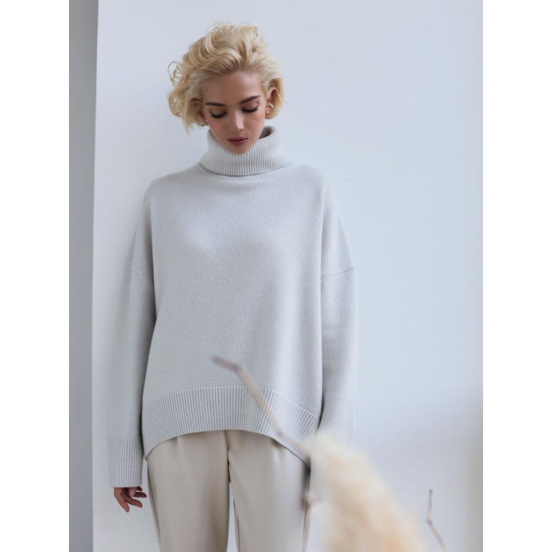 Womens Western Chunky Knit Turtleneck Loose Oversized Sweater Womens Sweaters Turtleneck Tops2 product view