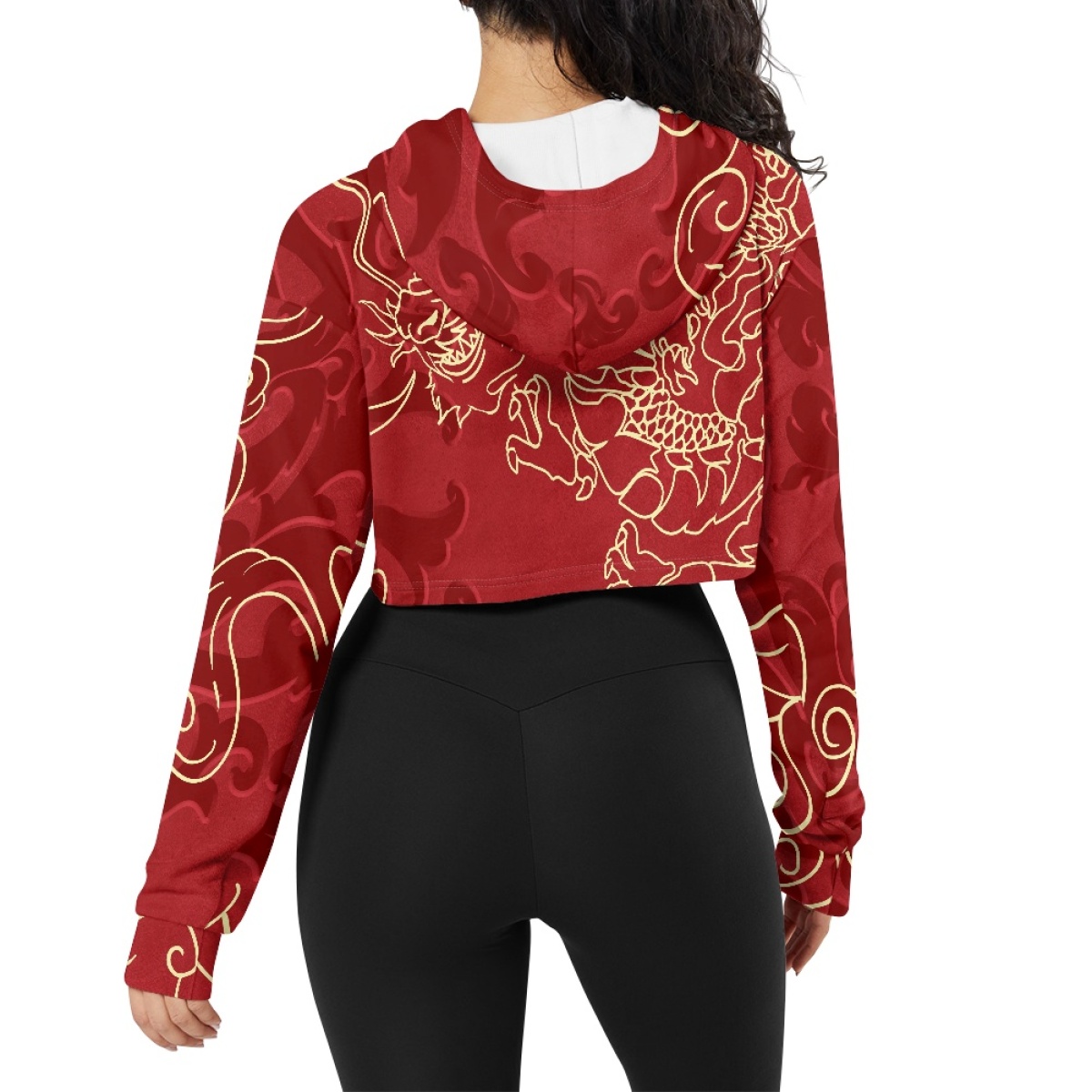 AllOver Print Womens Crop Top Hoodie Print Demand Soft Comfortable Sexy Navel Short Womens Sweater Casual Daily Autumn detail