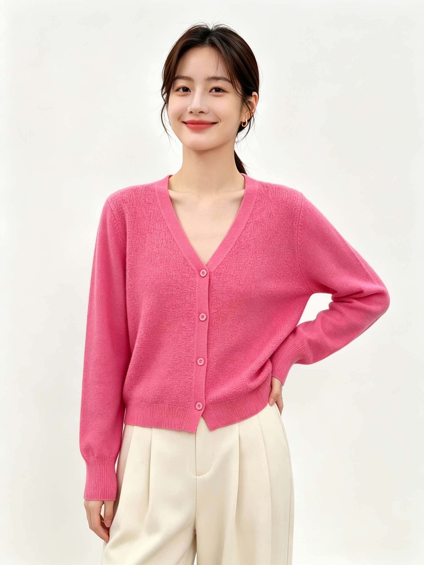 Fashion Fall Cardigan Women Knit Cardigan Long Sleeve Cropped Relaxed Ladies Basic Knitted Sweater Top Women Cardigan Wholesale detail