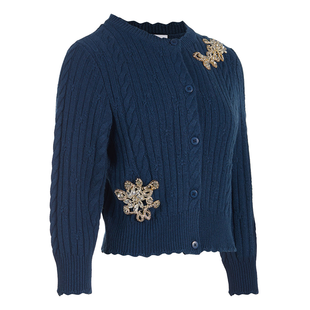High Quality Custom Womens Solid Casual Short Knit Cardigan Sweater Wool Sequined Elegant Luxury Winter Manufacturers product view