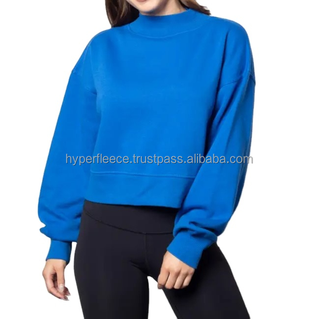 High Quality Women Blank Mockneck Sweatshirt Pullover Women Casual Fashion Mockneck Sweatshirt For Women detail