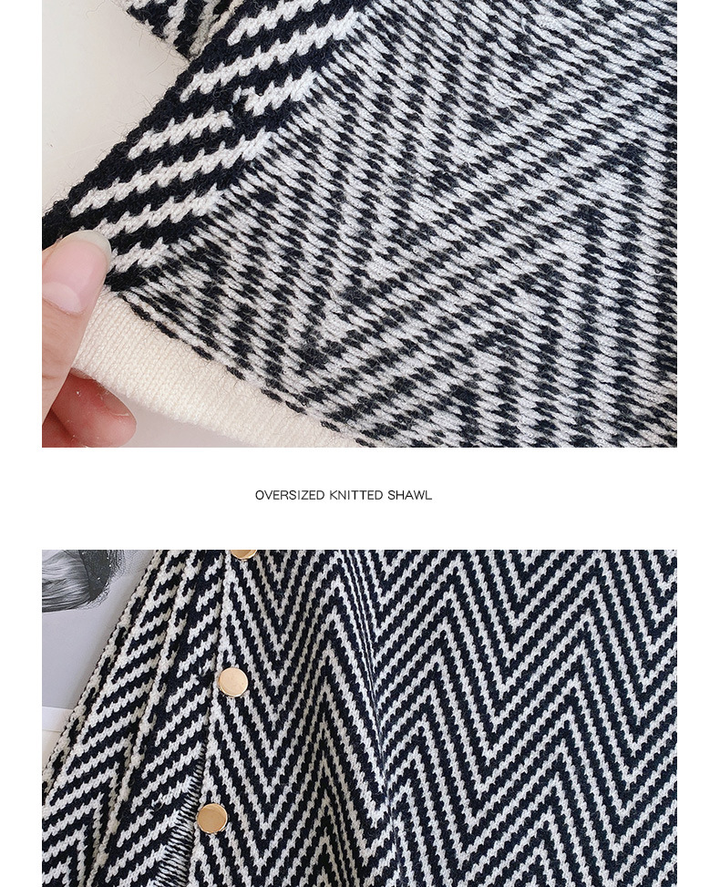 Wholesale Minimalist New Arrival Button Winter Shawl Unisex Windproof Shoulder Top Sweater Warm Knitted Womens Wraps detail