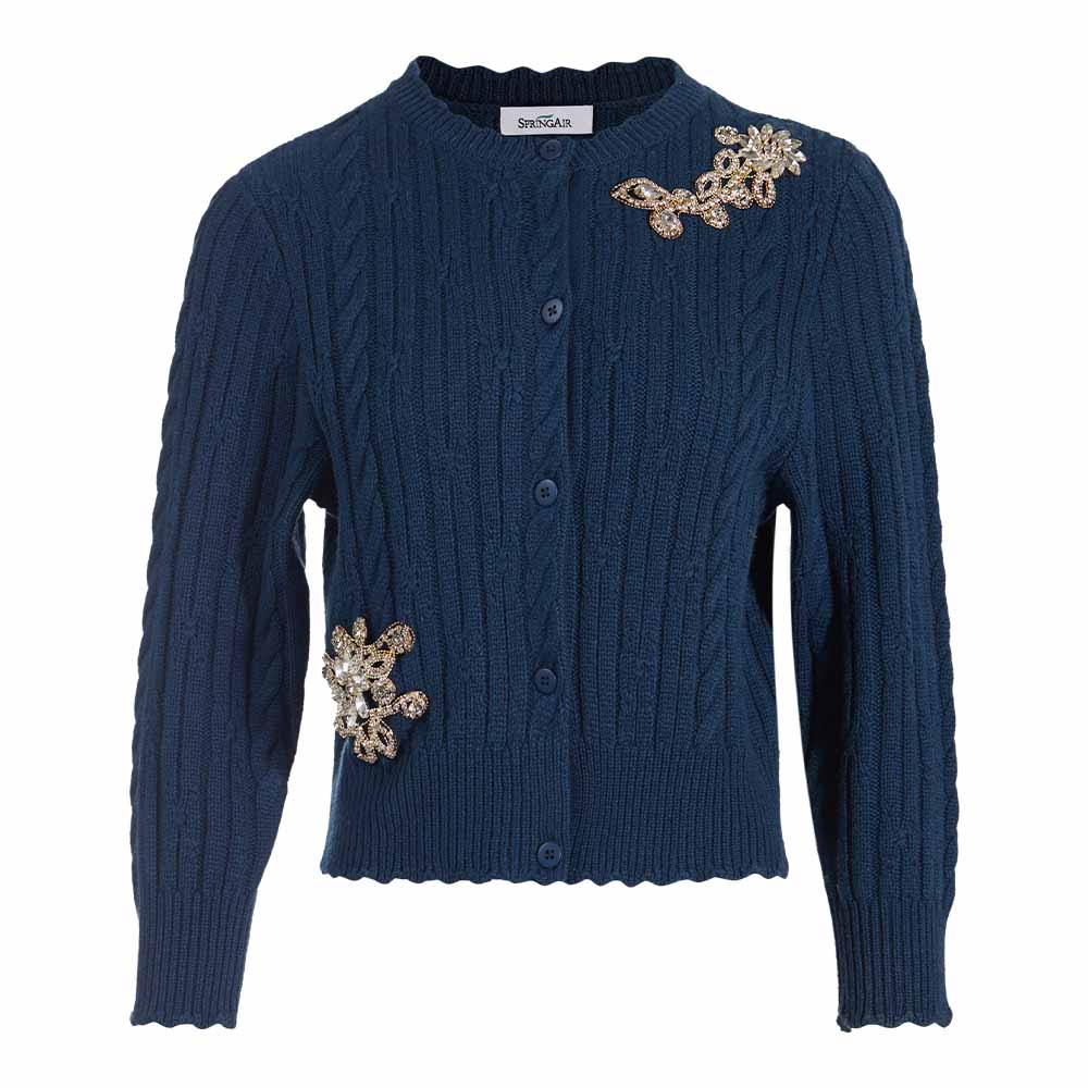 High Quality Custom Womens Solid Casual Short Knit Cardigan Sweater Wool Sequined Elegant Luxury Winter Manufacturers detail