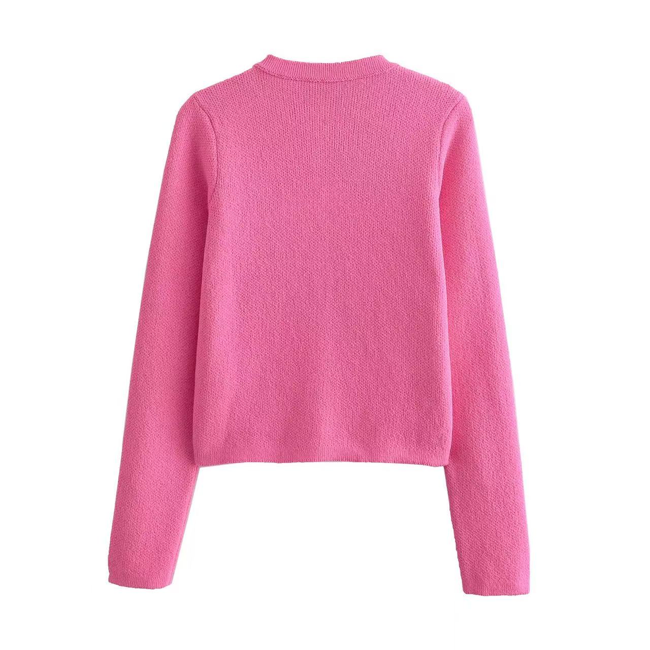 Womens Casual Solid Summer Breathable Knitted PolyesterCotton Long Sleeve Cardigan Sweater detail