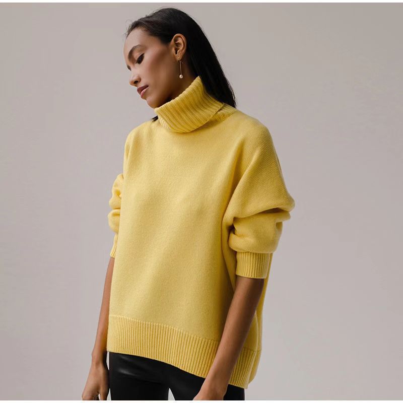 2025 Autumn Winter Women's Western Chunky Knit | Turtleneck Loose Oversized Sweater | Women's Sweaters Turtleneck Tops-2