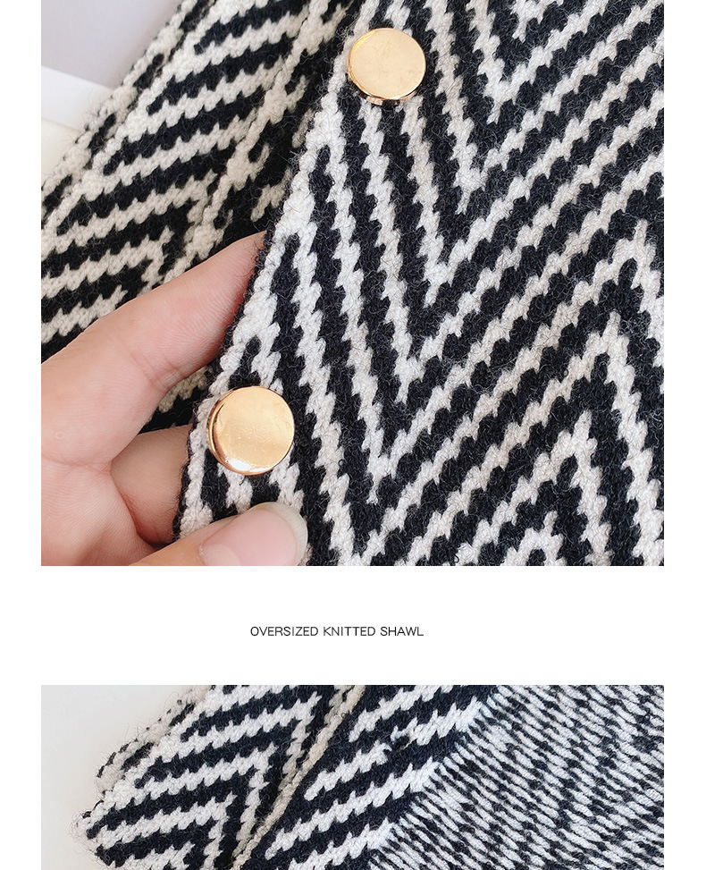 Wholesale Minimalist New Arrival Button Winter Shawl Unisex Windproof Shoulder Top Sweater Warm Knitted Womens Wraps detail