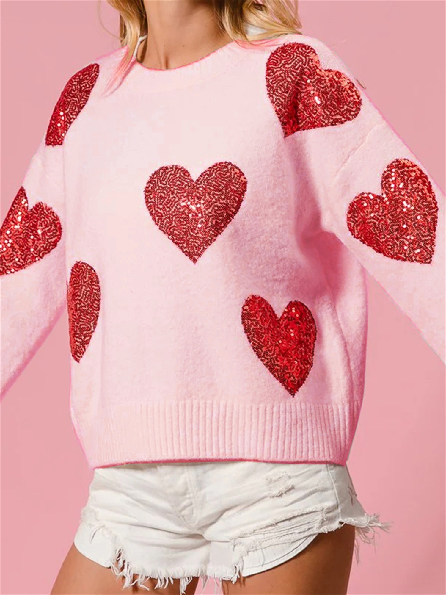 Customize Womens Winter 100 Cotton Sweater Casual Soft Long Sleeve Knitwear with detail