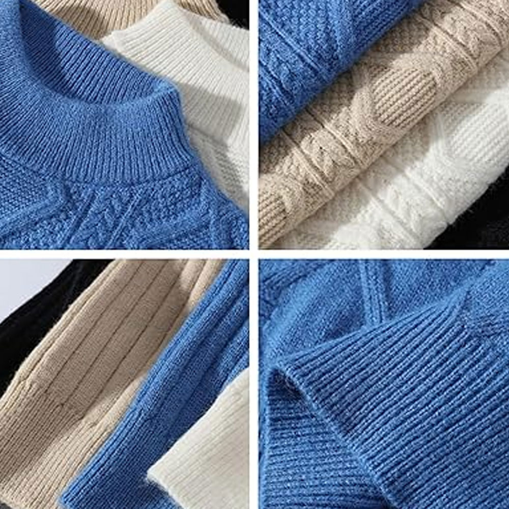 Womens Vintage Fall Winter Trendy Cable Knit Breathable Crew Neck Pullover Sweater Long Sleeve Customizable Embroidery Front product view