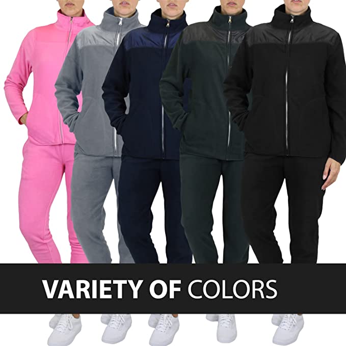 Womens Winter Casual 2Piece Solid Fashion Sweater Jogger Woven Polar Fleece FullLength 100 Polyester ONeck Regular Fit Set product view