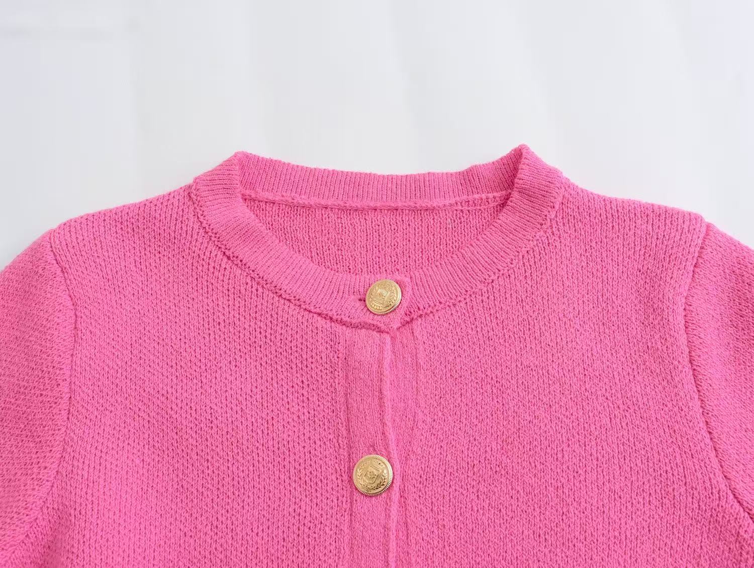 Womens Casual Solid Summer Breathable Knitted PolyesterCotton Long Sleeve Cardigan Sweater detail