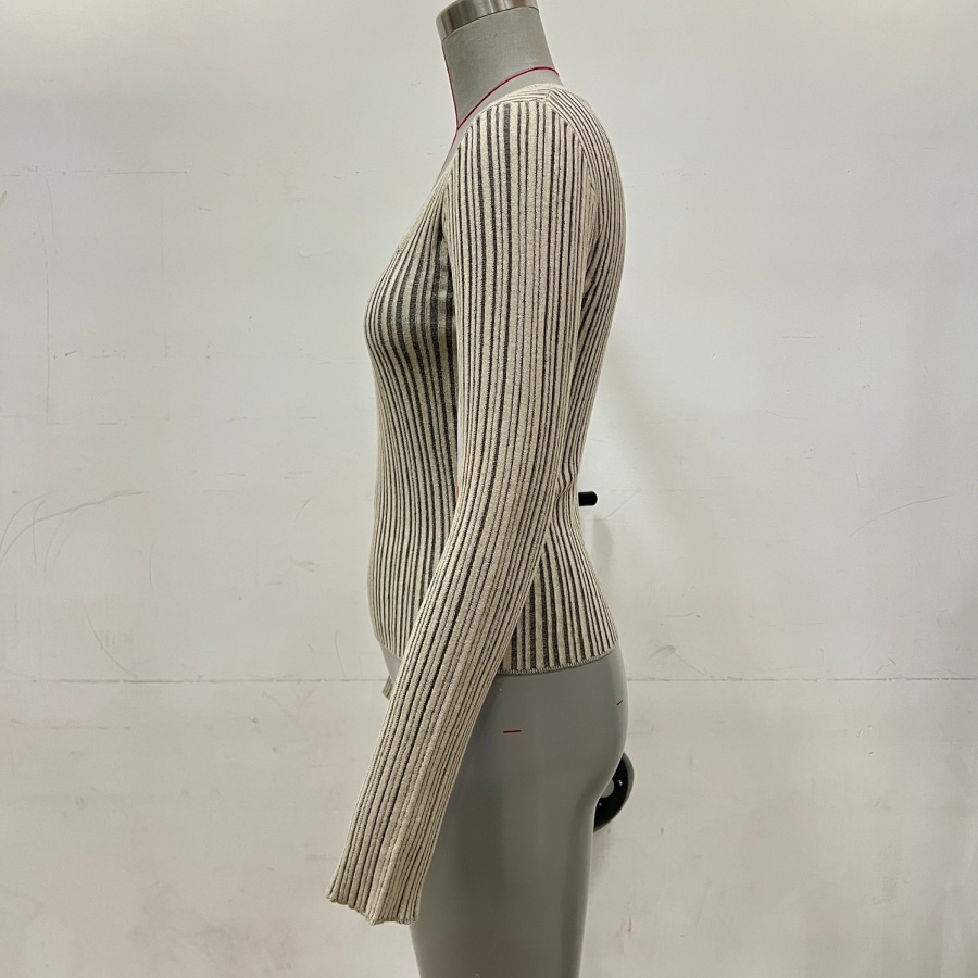 Long Sleeved Top Solid Special Vneck Knitted Womens Sweater product view