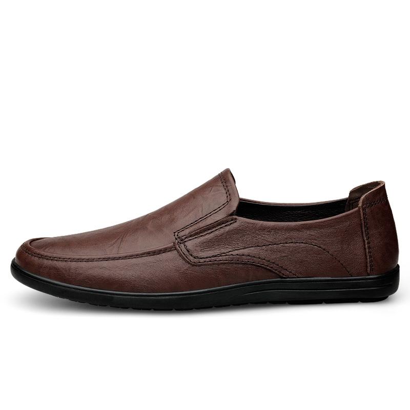 Men's Shoes Casual Genuine Leather Flats Loafers M...