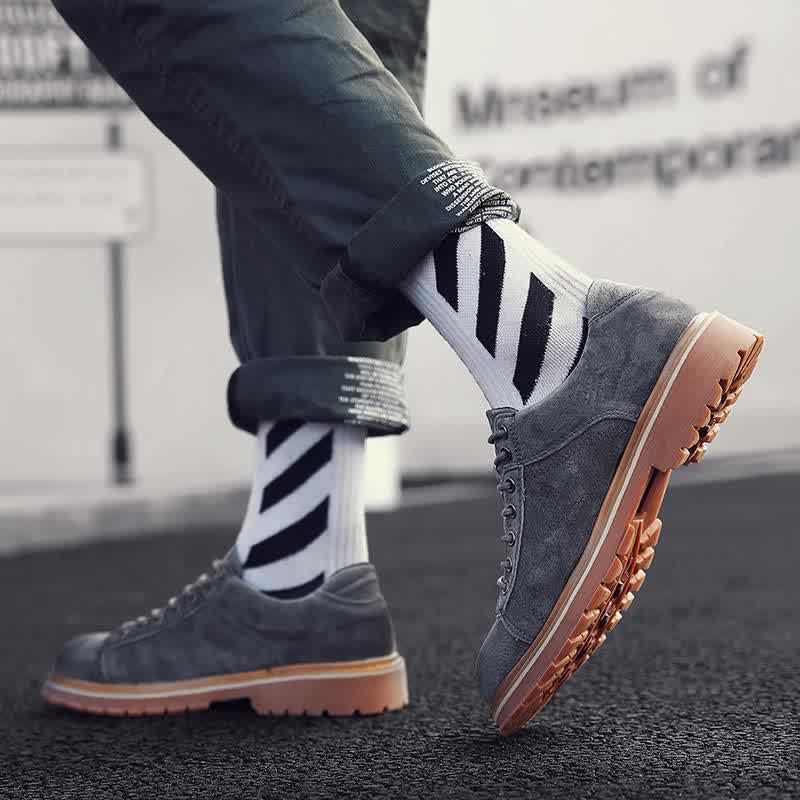 Autumn winter fashion men's shoes casual pigskin leather male sneakers