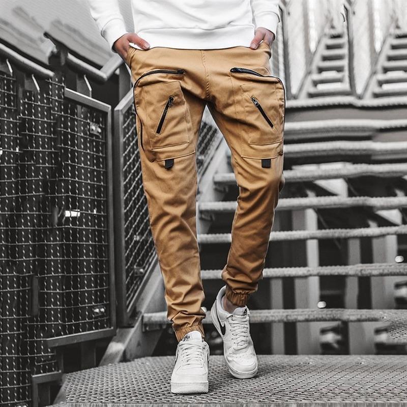 Men's Pocket Trousers Streetwear Joggers Sweatpants 