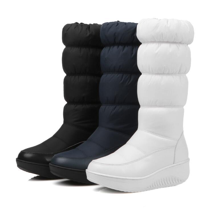 Fashion Women Winter Snow Boots Warm Fur Wedges Hi...