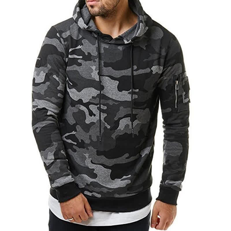Men Hoodie Cool Camouflage Sweater