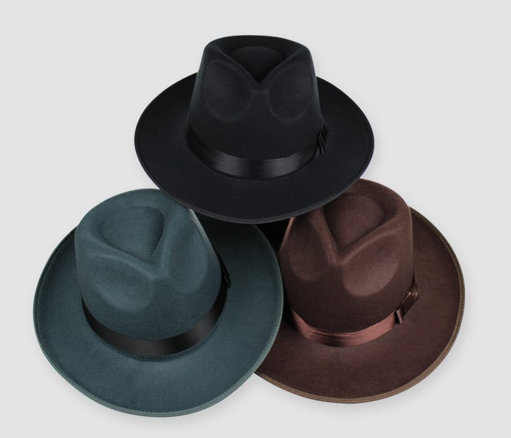 Unisex Wool Felt Fedora Hat