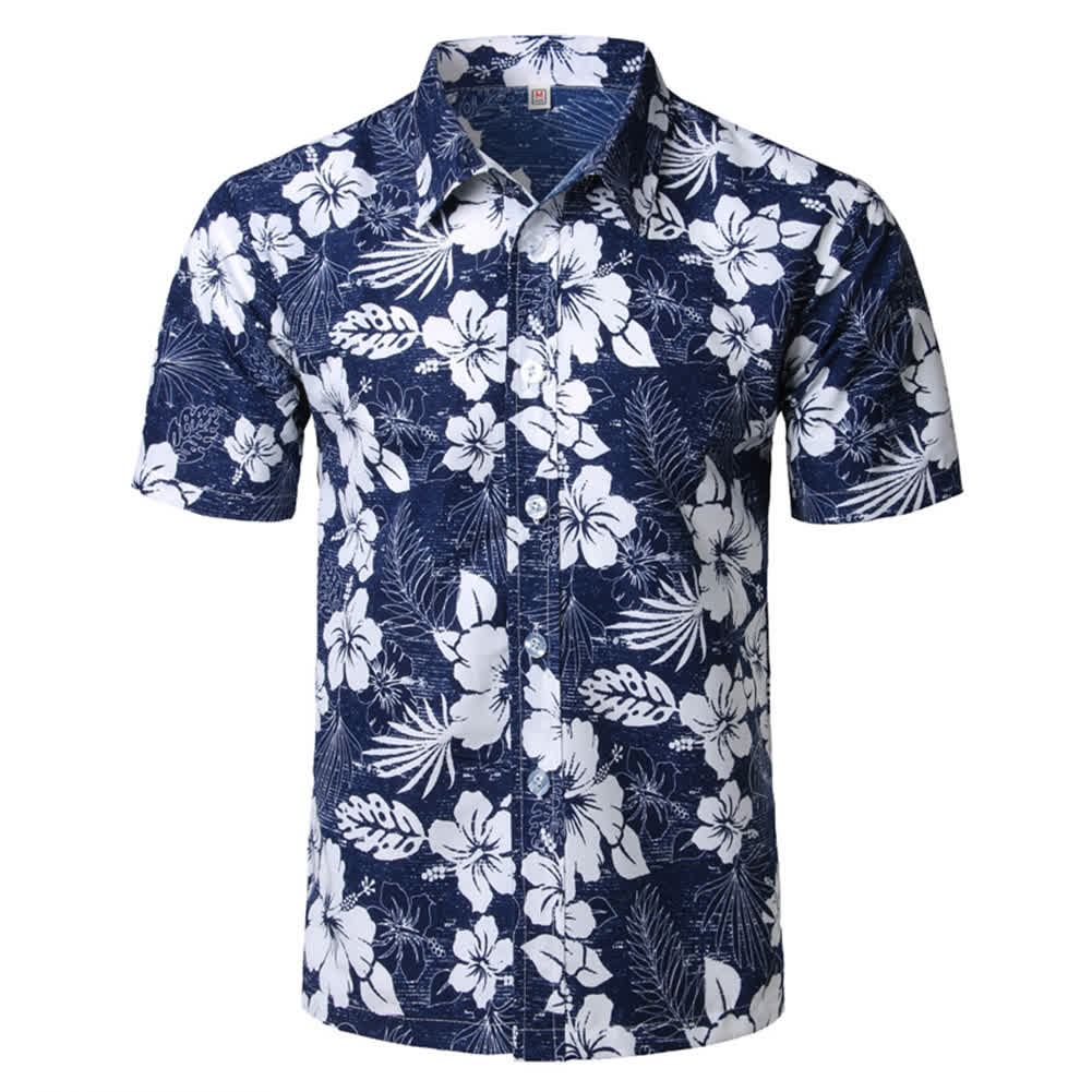 Men Fashion Short Sleeve Quick-drying Cool Printed Beach Shirt  