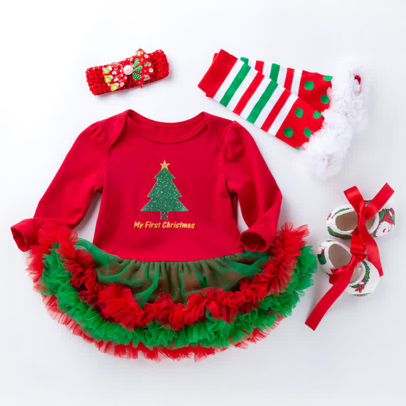 Christmas Baby Jumpsuit Dress Set