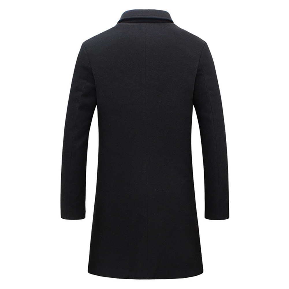 Fashion Winter Men's Solid Color Trench Coat