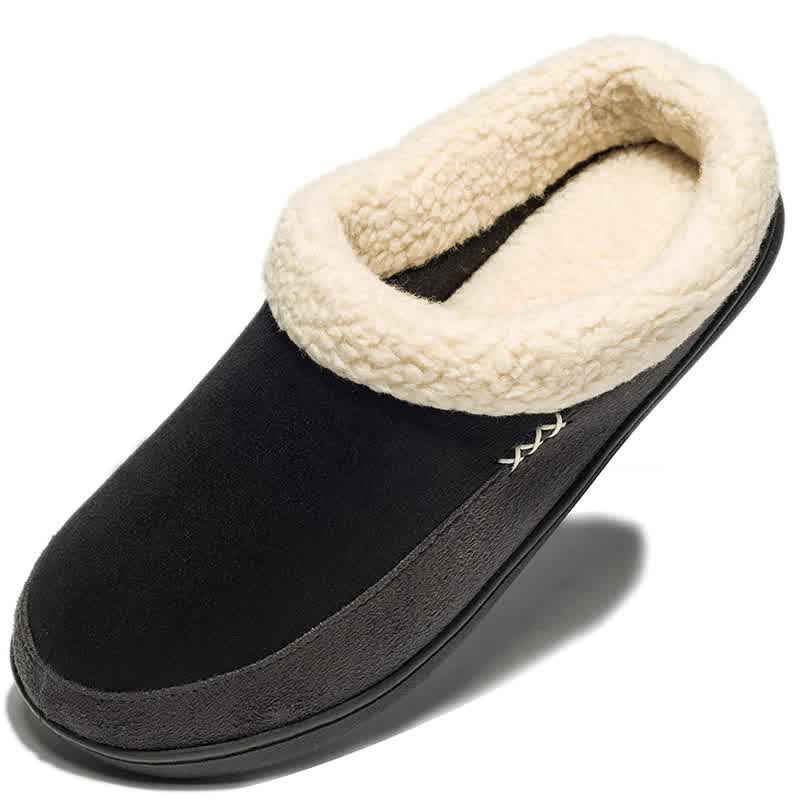 Warm Cotton Slippers Men Shoes Bathroom Indoor Man Winter Fur Shoes High Quality Plush House Flat Footwear