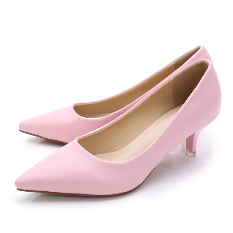 Women High Heels Ladies Pointed Toe Heeled Shoes Soft Leather Fashion Pumps For Woman Office Shoes