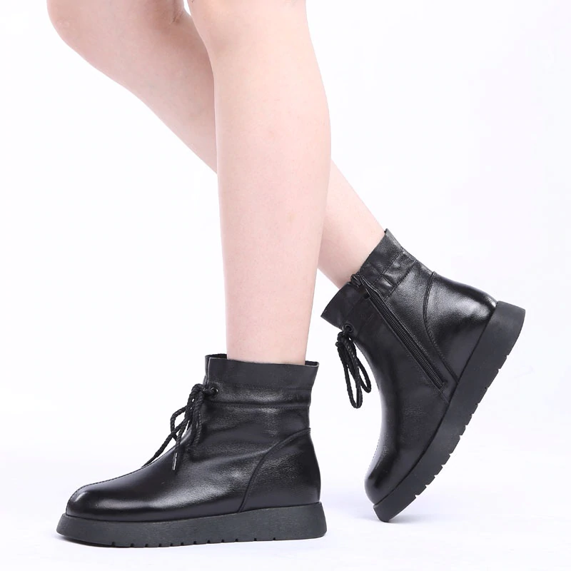 Waterproof Women Snow Boots 100% Genuine Leather W...