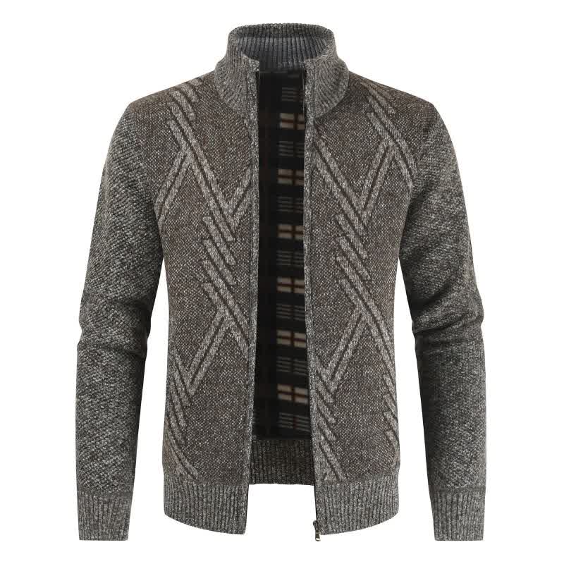 New Autumn Winter Jacket Men Coats Solid Slim Fit Thick Fleece Coats Men Jacket Casual Stand Collar Zip Jacket Men