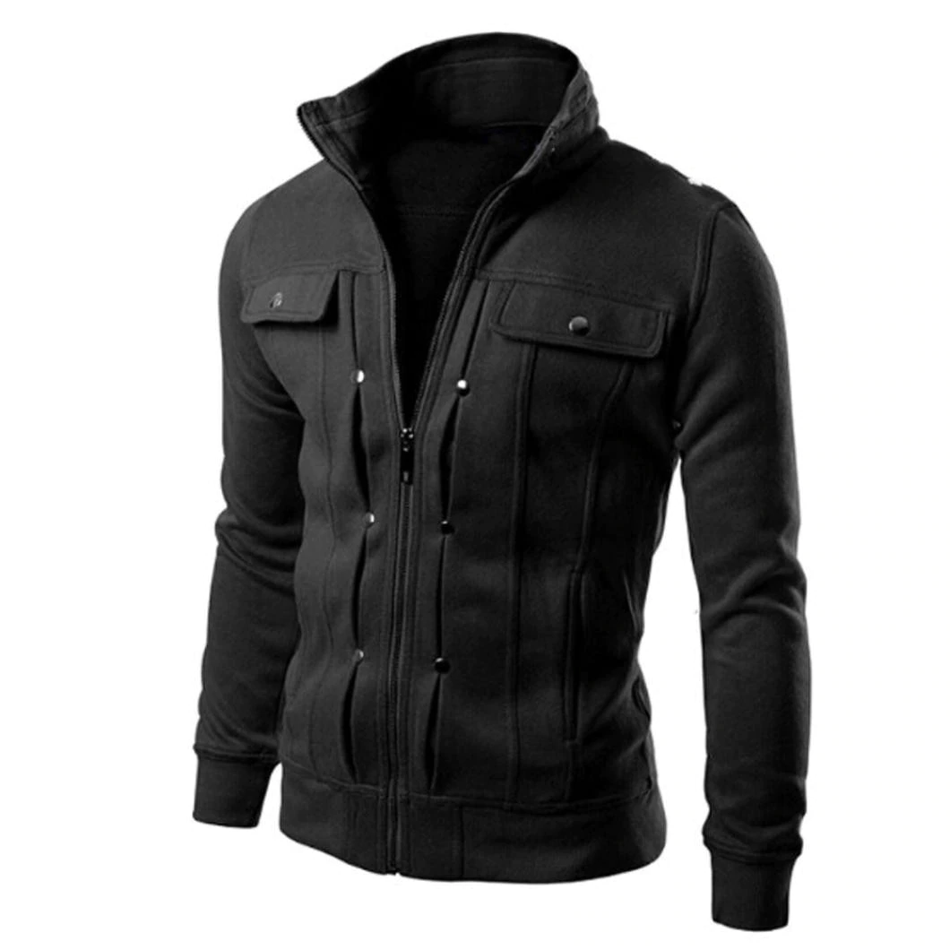 Mens Coat Jacket Autumn Winter Warm Designed Lapel Cardigan Solid Color Slim Fit Streetwear Men Bomber Jackets Coat