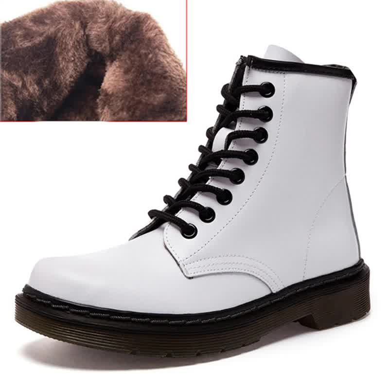 Genuine Leather Men's Boots For Martin Boots Men Plush Warm Winter Boots Men Motorcycle Shoes Ankle Boots Male