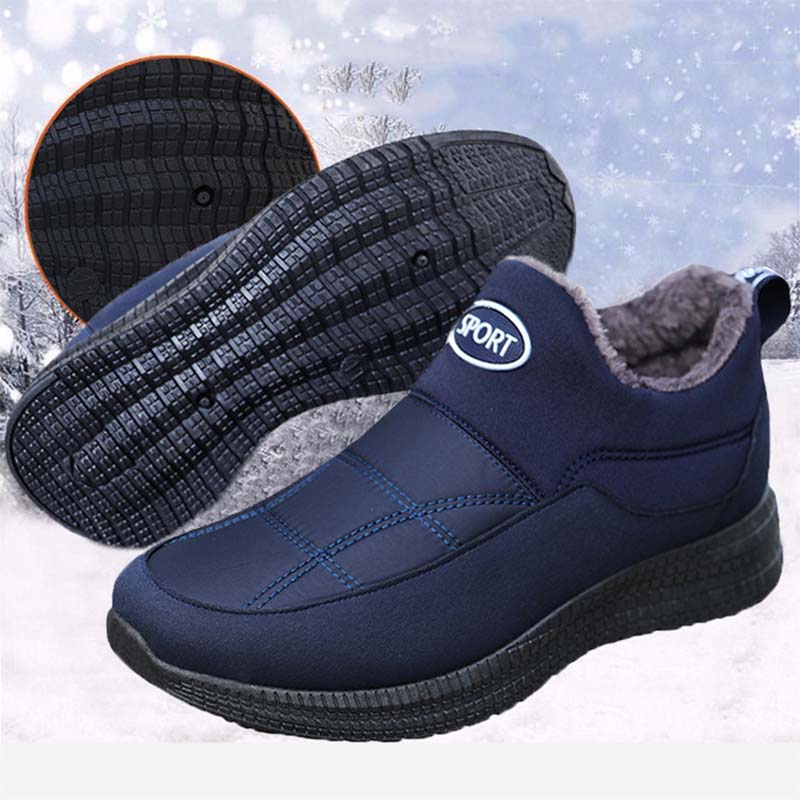 Men Boots Casual Waterproof Ankle Shoe For Men Slip On Winter Warm Man Ankle Boots British Fashion Men's Casual Shoes Large Size