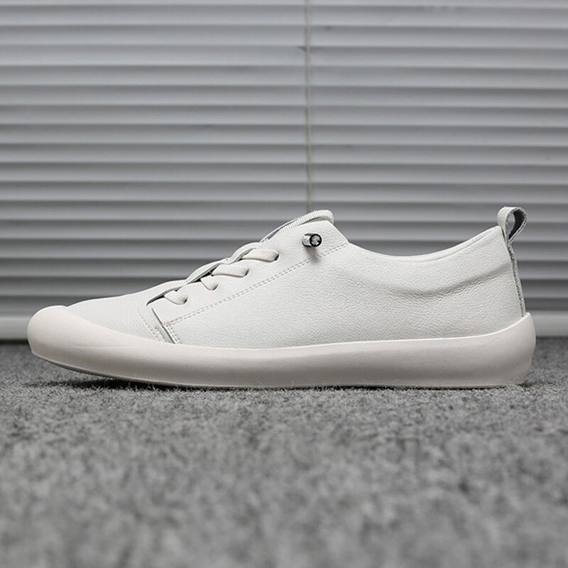 Genuine Leather Shoes Men Sneakers Casual Male Footwear Fashion Brand White Shoes Mens Cow Leather White Sneakers