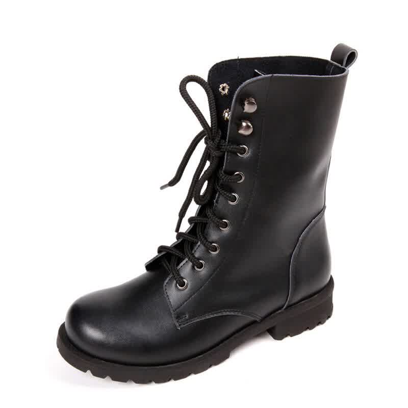 New Motorcycle Boots Lace Up Women Boots Warm Wome...