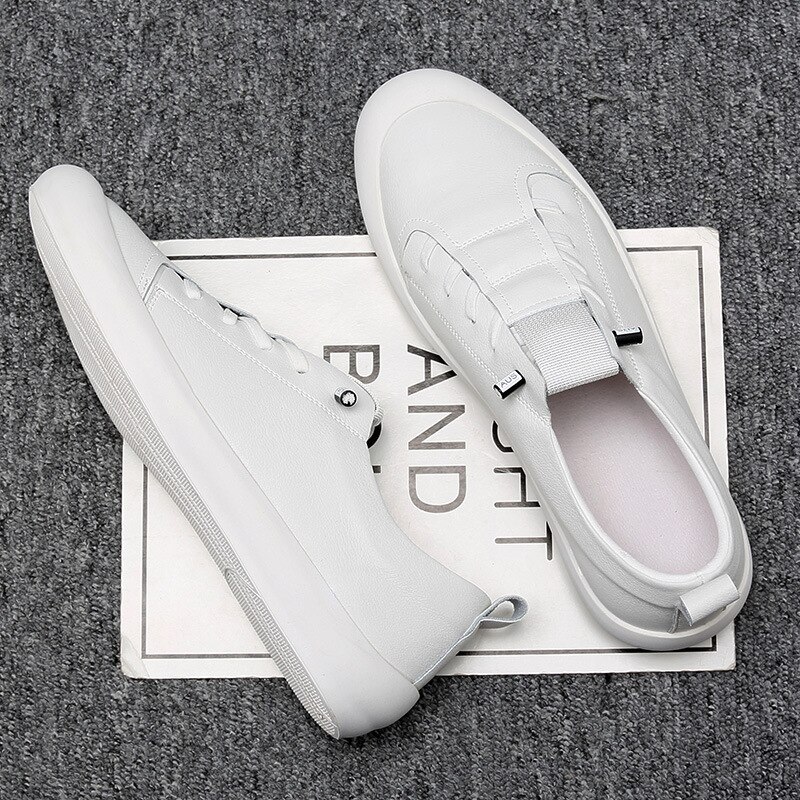 Genuine Leather Shoes Men Sneakers Casual Male Footwear Fashion Brand White Shoes Mens Cow Leather White Sneakers