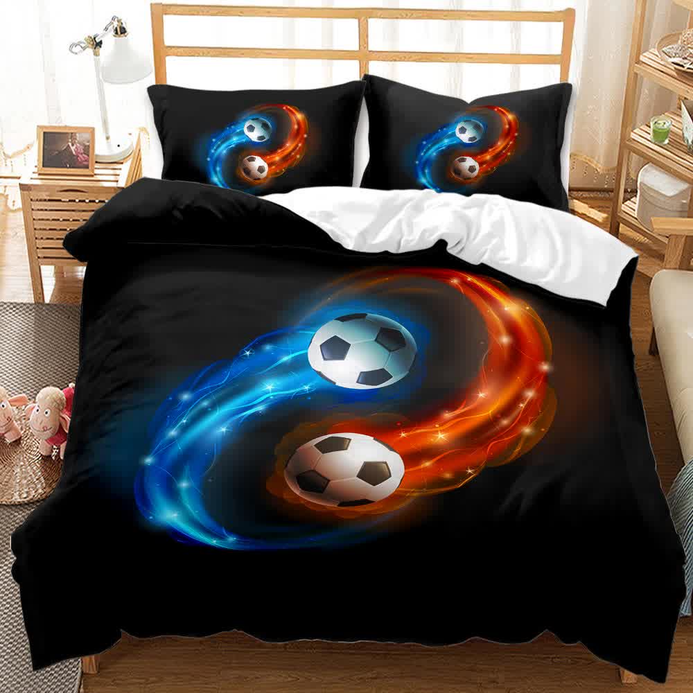 Autumn and winter boys and girls 3D football printing duvet cover 2/3PCS bedding cover
